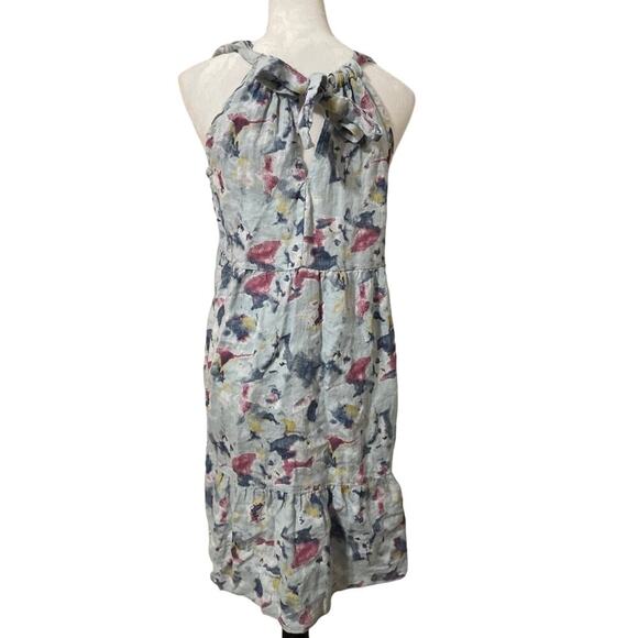 Linen Artsy Printed Halter Dress Size S Made in Italy Bellambra - Picture 9 of 11